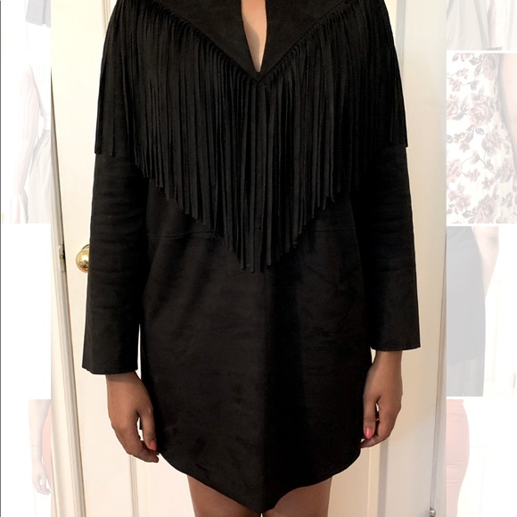 NWOT ZARA SUEDE FRINGE DRESS - Picture 1 of 2